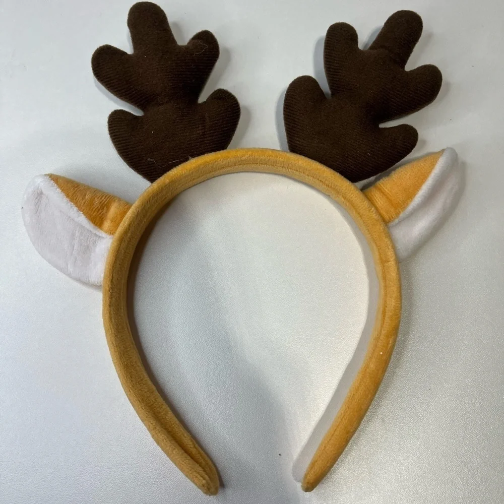 NEW Brown and White Reindeer Antlers Headband